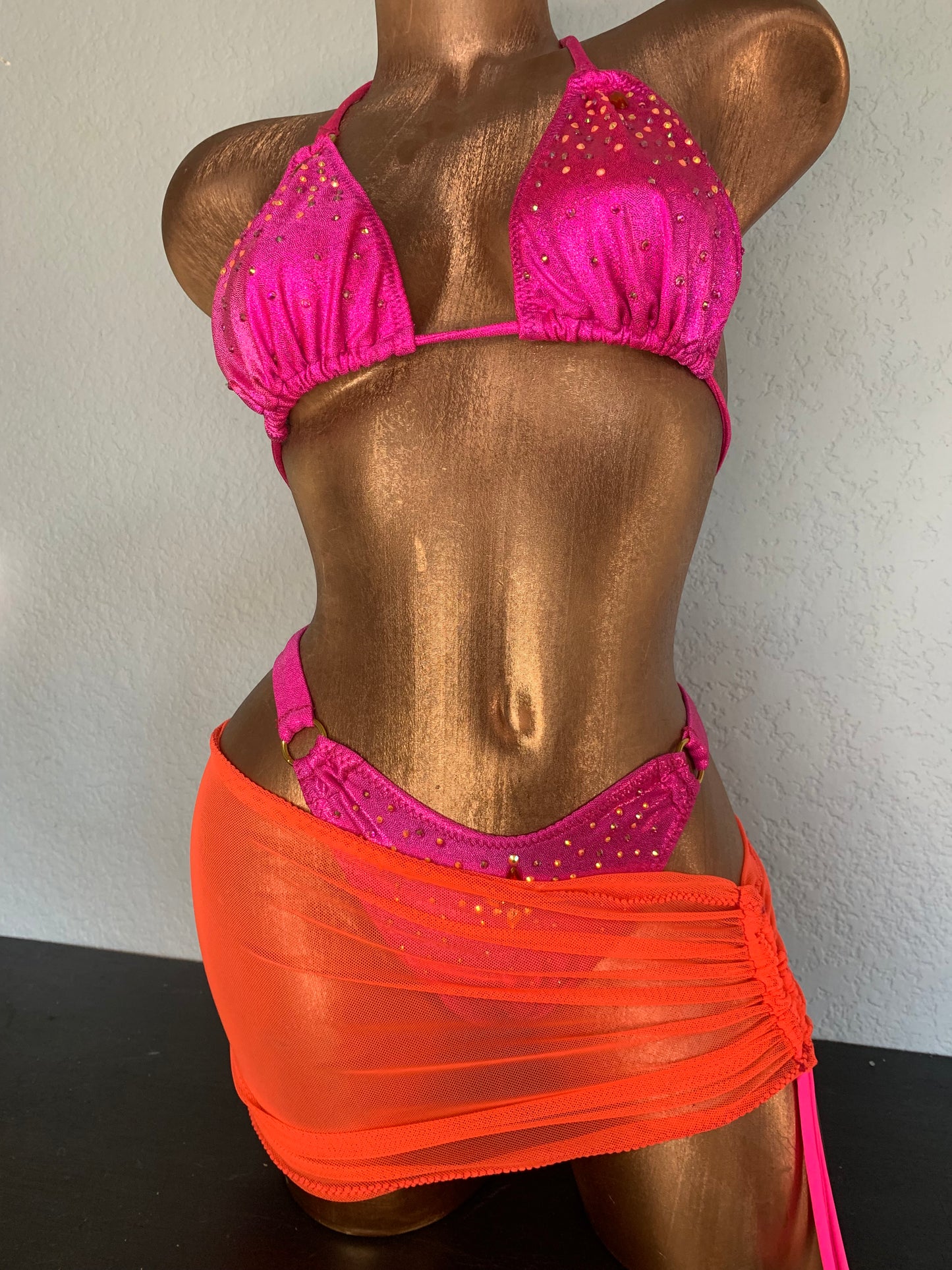 Orange Mesh Skirt