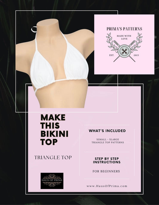 Triangle Bikini Top Sewing Pattern PDF | Digital Swimsuit Pattern | Beginner Friendly | DIY Swimwear | Prima’s Patterns