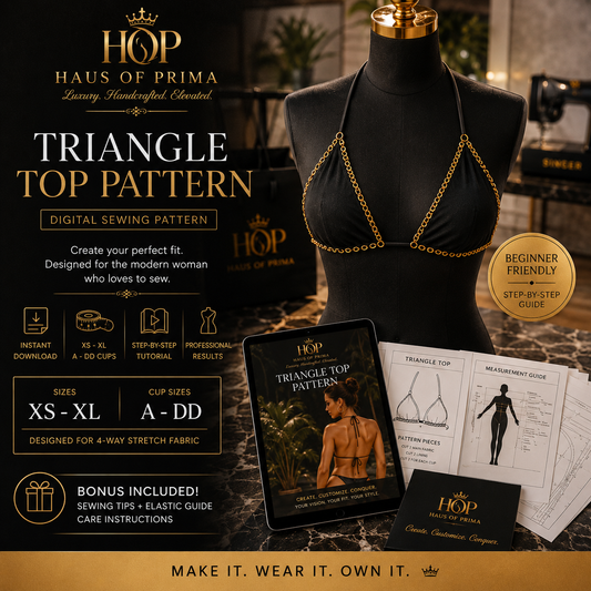 Triangle Bikini Top Sewing Pattern PDF | Digital Swimsuit Pattern | Beginner Friendly | DIY Swimwear | Prima’s Patterns