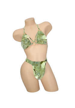 Green Geo Agate Elastic High-Waisted Bottoms