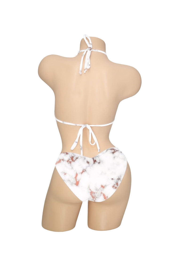 White Marble Cheeky Scrunch Back Bottoms