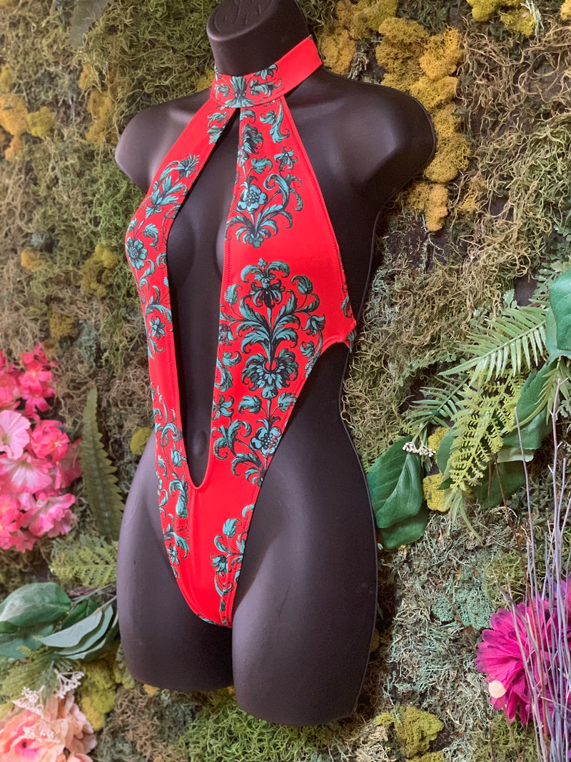 Red Fluer Monokini